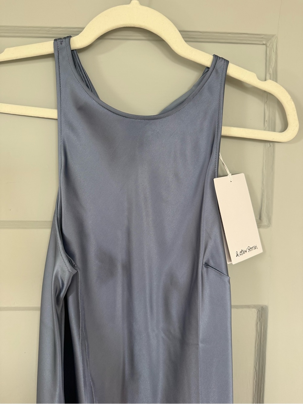 & Other Stories sleeveless satin midi dress - Picture 6 of 9